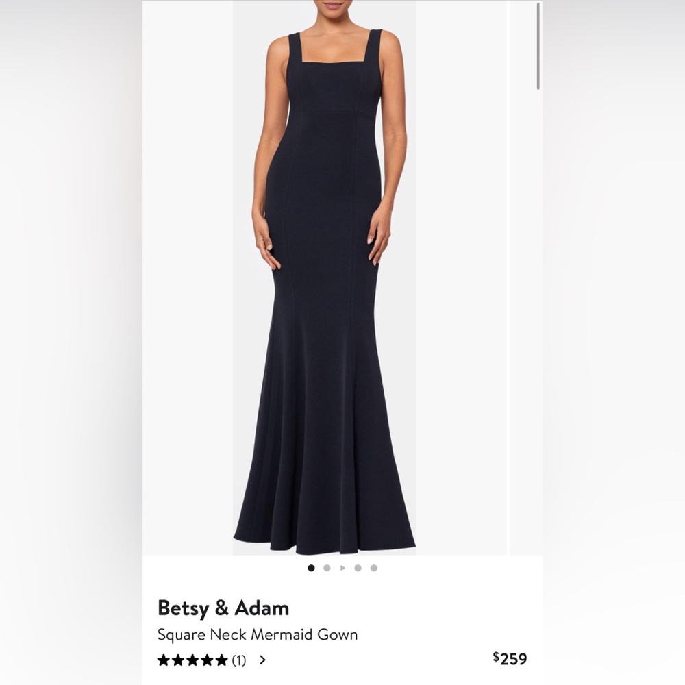 Betsy Adam NWT Square neck mermaid gown